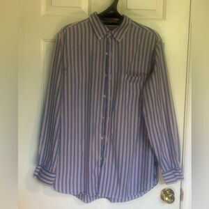 Men’s Chaps Blue and Orange Casual Button Down Long Sleeve Shirt Sz Medium